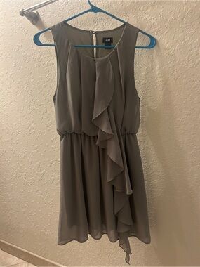 H&M Women's Olive Green Ruffle Sleeveless Dress